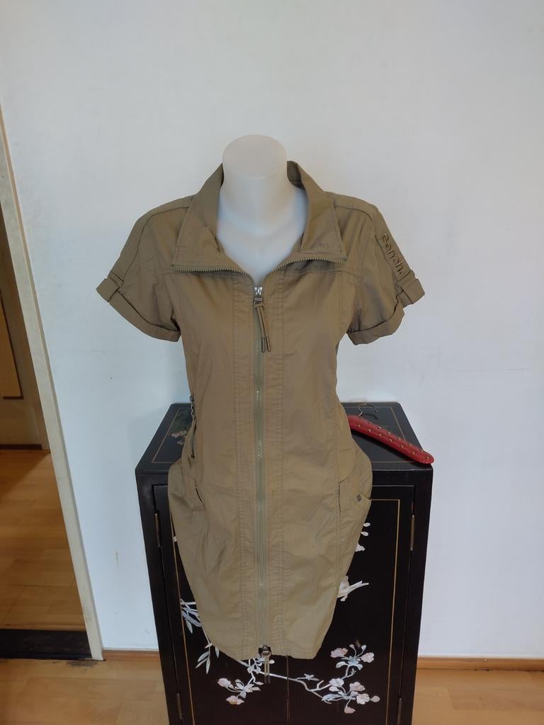 Cargojurk, ecru, rits, korte mouw, tuniek, Bench, L, Kleding | Dames, Beige, Maat 42/44 (L), Bench, Ophalen of Verzenden