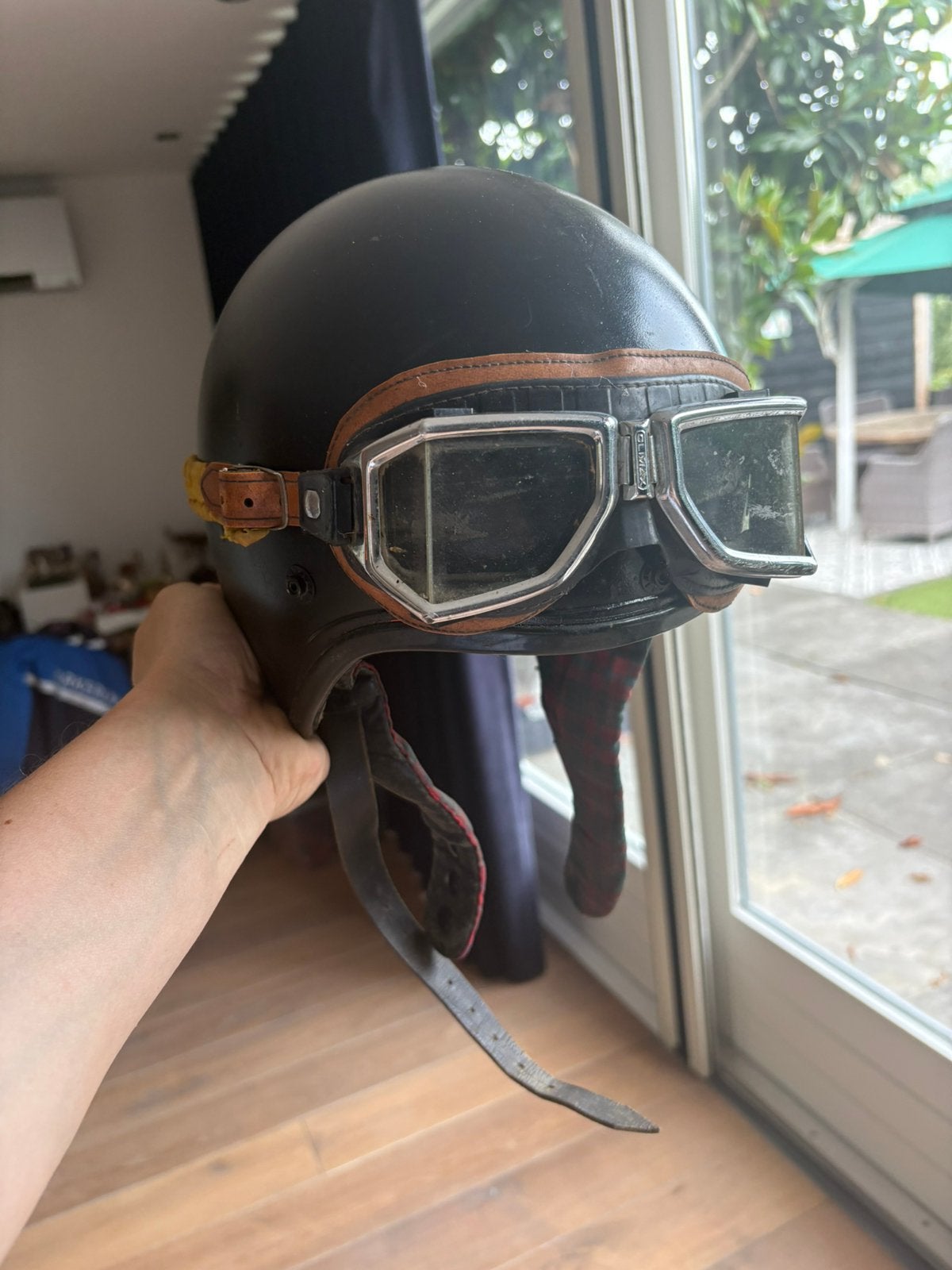 Vintage nostalgische Römer pothelm, Fietsen en Brommers, Brommerhelmen, Ophalen of Verzenden, Gebruikt, Medium
