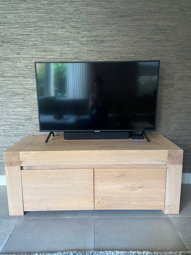 TV meubel, Huis en Inrichting, Ophalen, 100 tot 150 cm, Rustiek, Eikenhout
