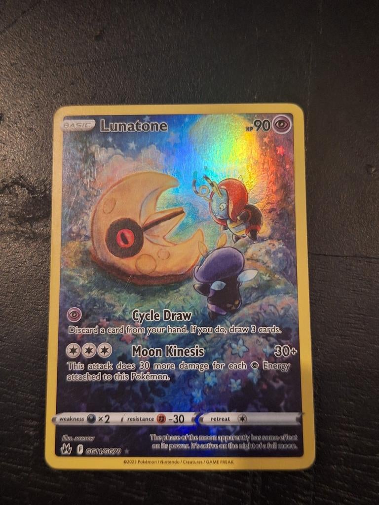 Pokémon Kaart Lunatone 061/070 Holo, Ophalen of Verzenden, Zo goed als nieuw, Losse kaart, Foil