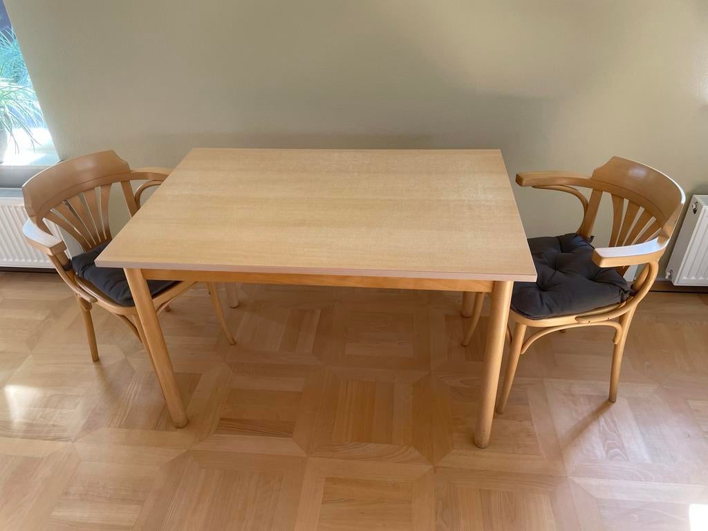 Mooie eettafel met 2 stoelen - 120x80 cm, Huis en Inrichting, Tafels | Eettafels, Ophalen, 100 tot 150 cm, 50 tot 100 cm, Zo goed als nieuw
