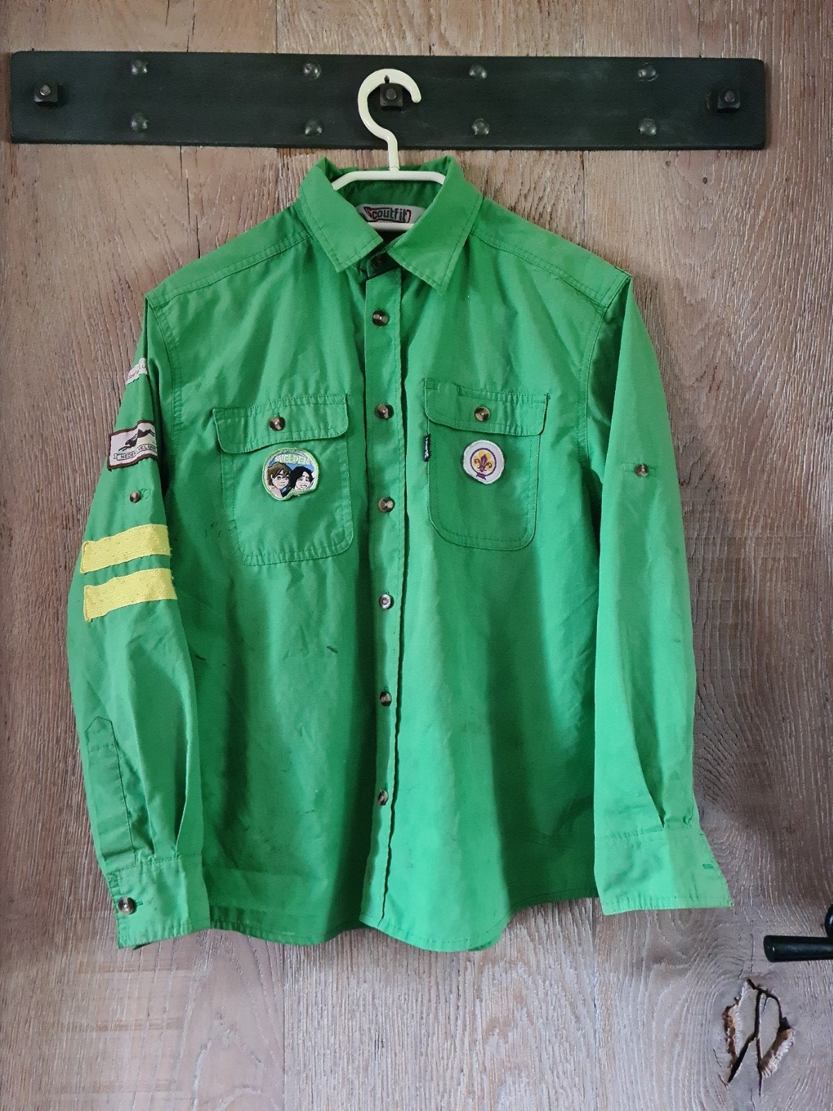 scouting blouse maat 152 en 2 dassen, Verzamelen, Ophalen of Verzenden, Gebruikt, Kleding