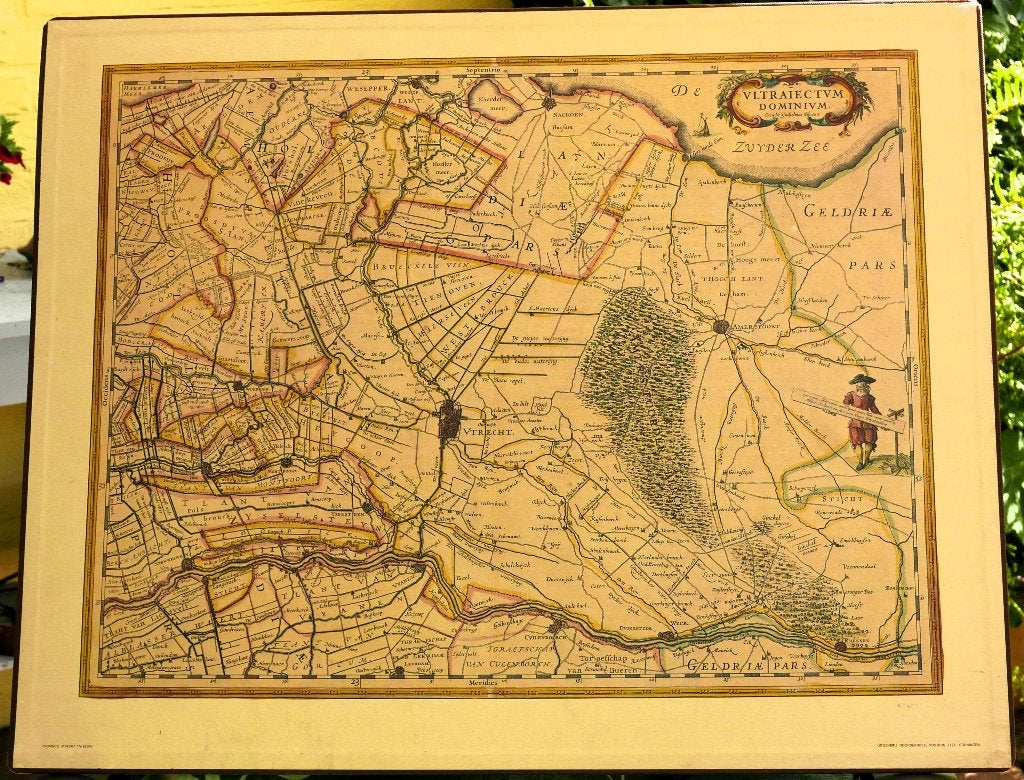 Oude kaart provincie Utrecht 17e eeuw., Gelezen, Voor 1800, Ophalen of Verzenden, Landkaart