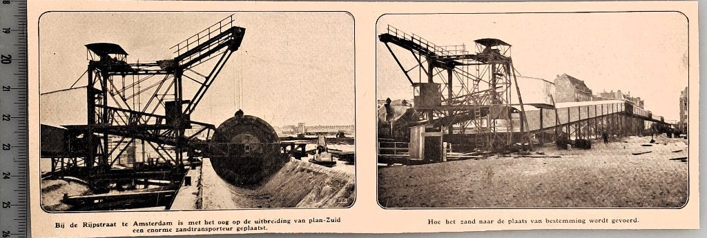 Amsterdam 1931: zandtransporteur geplaatst voor plan Zuid, Verzenden, Voor 1940, Gebruikt, Overige onderwerpen