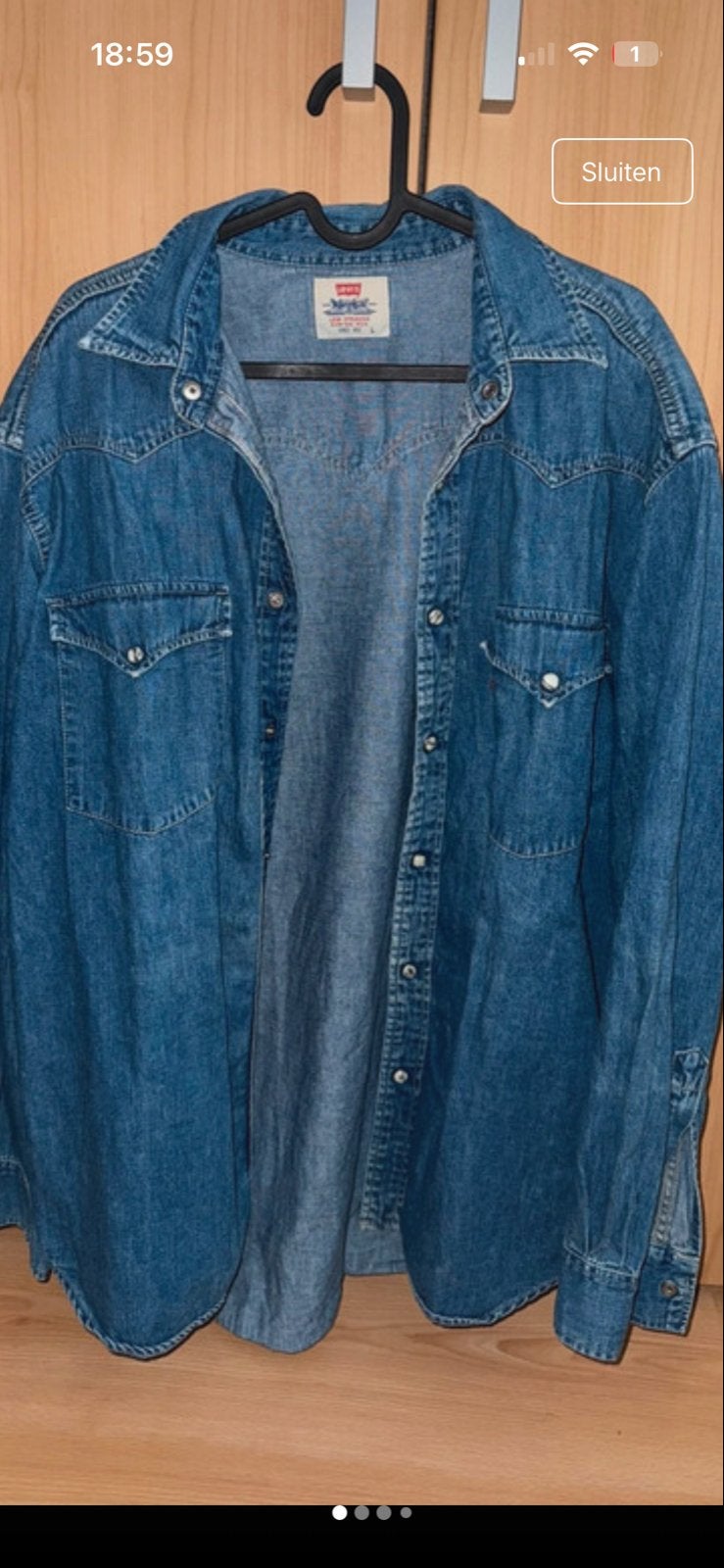 Levi's spijkerblouse - Zo goed als nieuw, Ophalen of Verzenden, Zo goed als nieuw, Blauw, Halswijdte 41/42 (L)