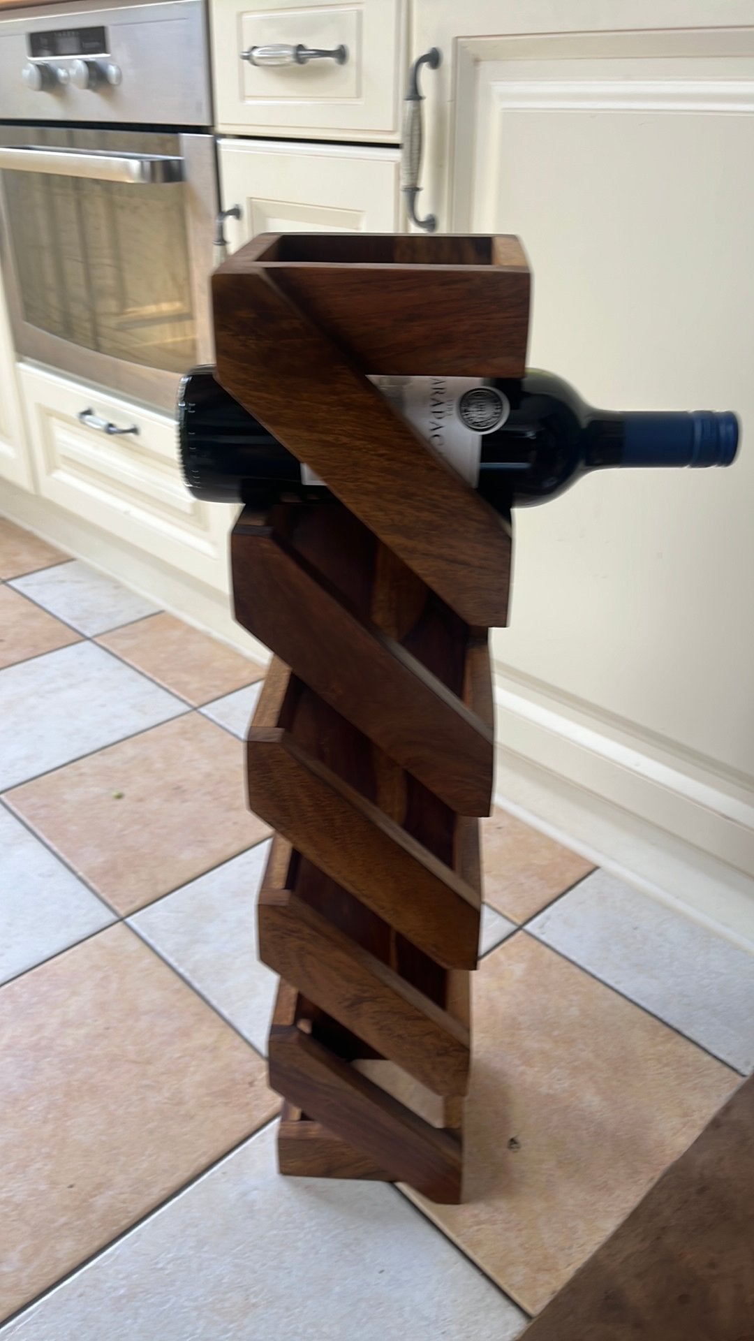 Wijnrek hardhout luxe, Huis en Inrichting, Ophalen, Nieuw, Hout, 5 tot 15 flessen