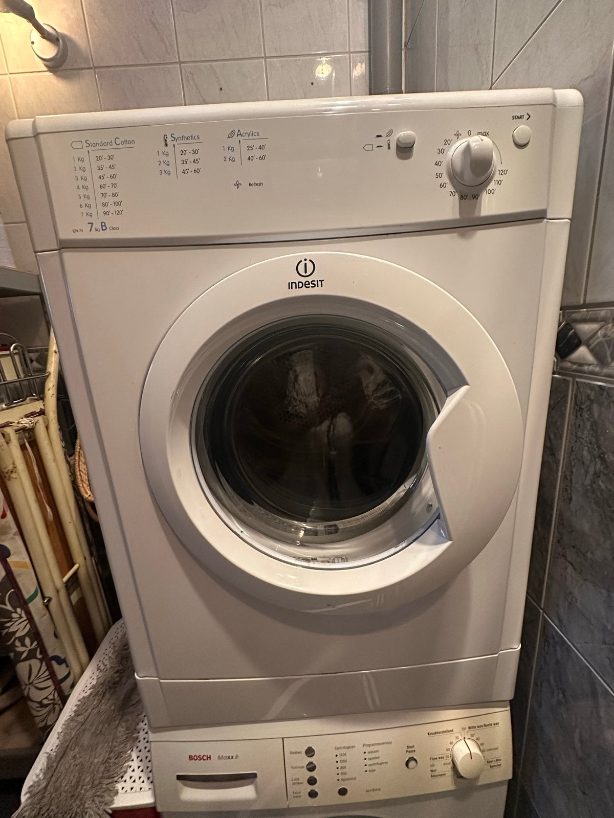 Indesit Condensdroger IDV 75 - 7 kg, Witgoed en Apparatuur, Wasdrogers, Ophalen, 6 tot 8 kg, Gebruikt, Voorlader
