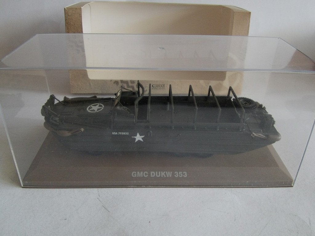 Atlas GMC DUKW 353 in Box. Die-cast metal, schaal 1/50, 2011, Ophalen of Verzenden, Landmacht, Amerika, Miniatuur of Beeldje