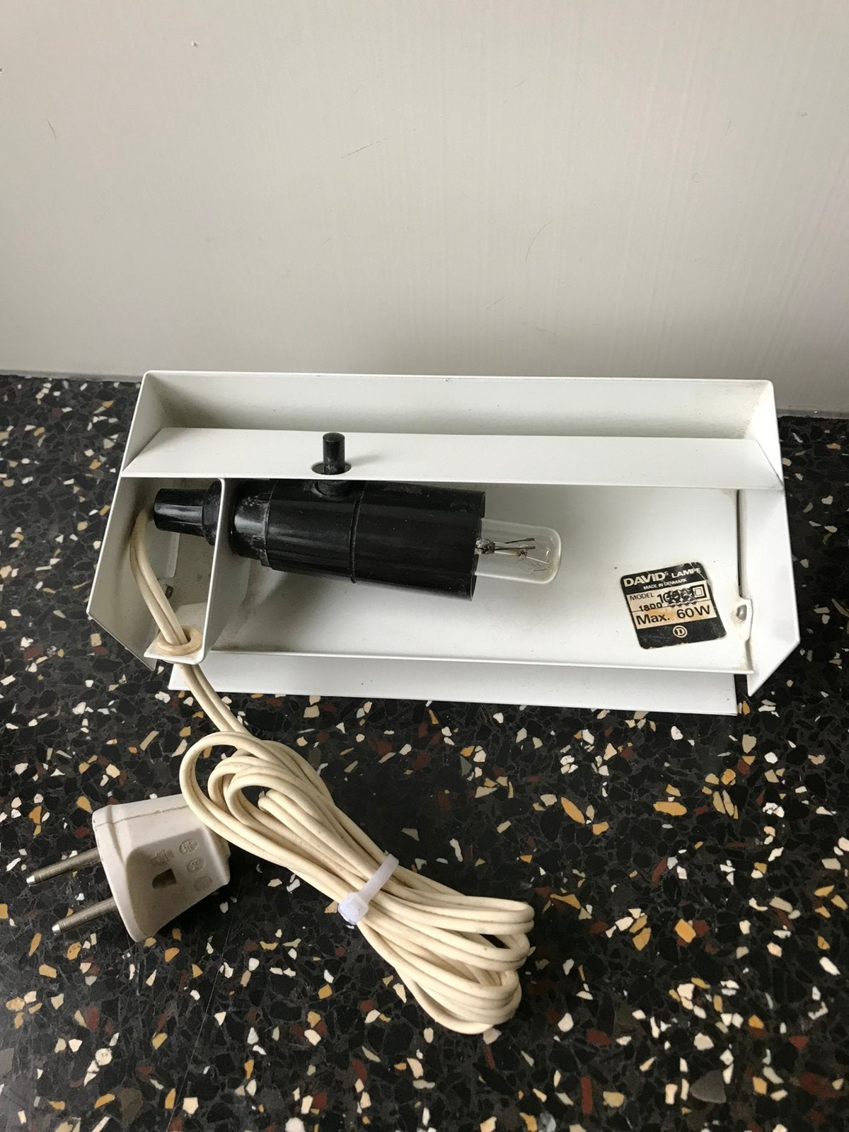 Vintage Davids Deens wandlampje, Ophalen of Verzenden, Gebruikt, Metaal