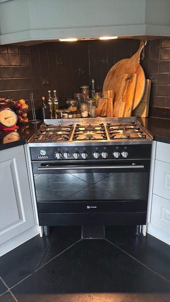 Boretti MSystem Gasfornuis 90cm/6 Pits + Grote Heteluchtoven, Ophalen, Gebruikt, 60 cm of meer, Gas