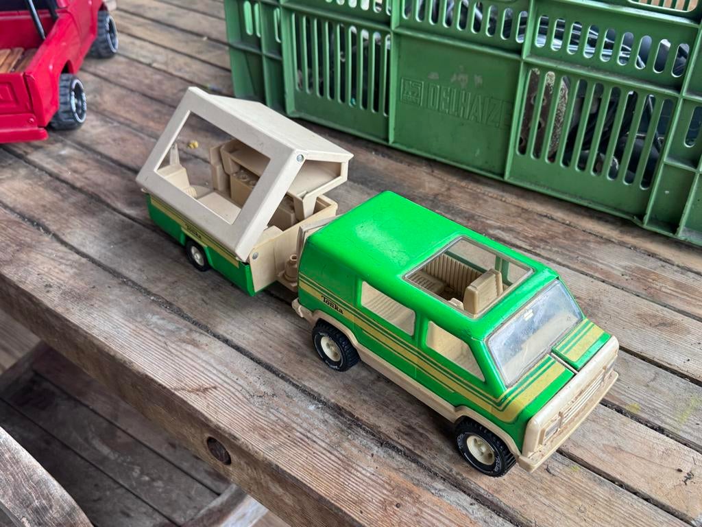 Vintage Tonka Camper Van met Caravan - Speelgoed, Ophalen of Verzenden, Gebruikt