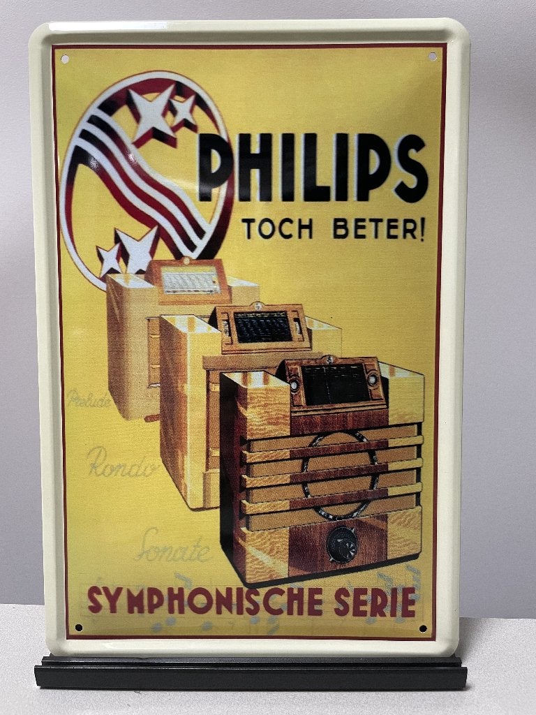 Philips Symphnische Serie metalen reclamebord (Old Look), Www.pand50.nl, Reclamebord, Nieuw, Ophalen of Verzenden