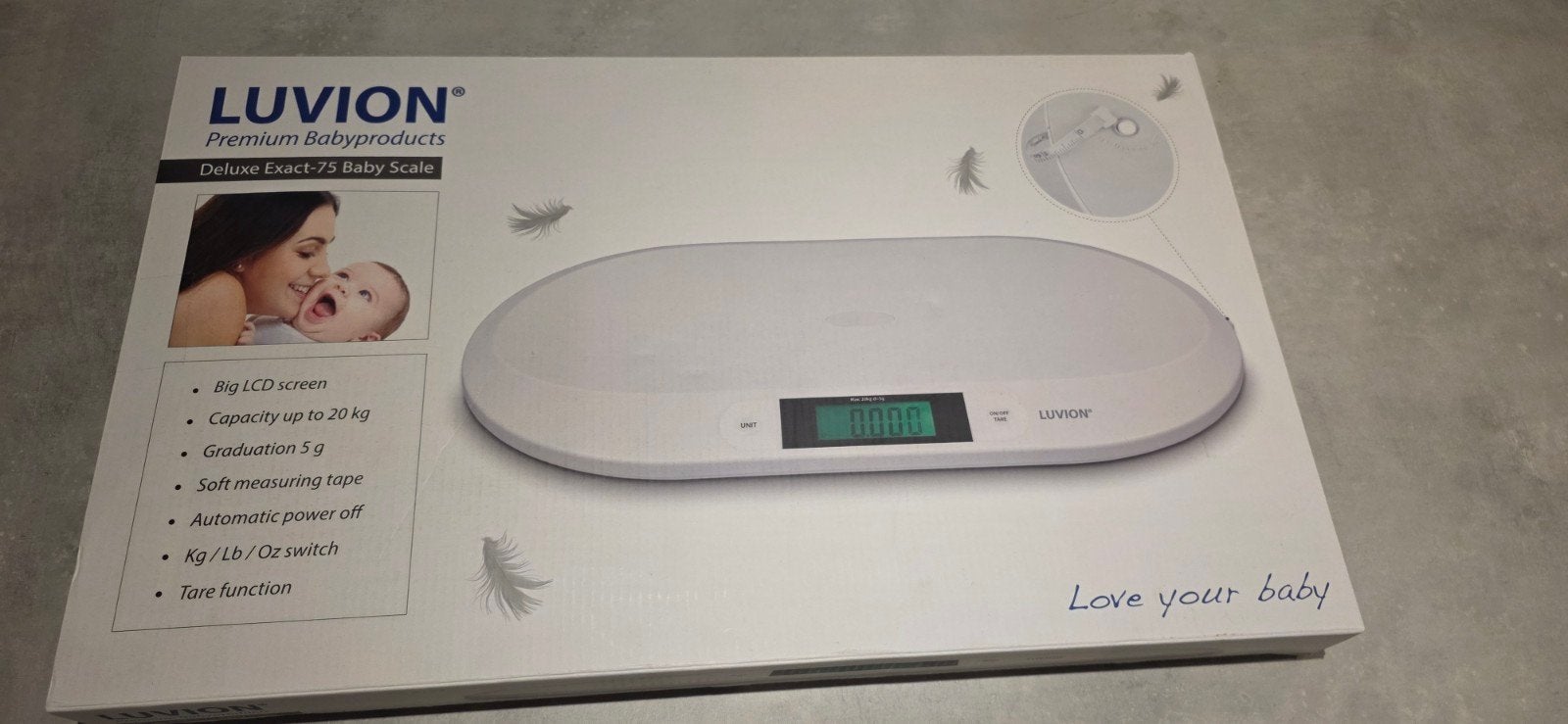 Luvion Deluxe Exact-75 Babyweegschaal, Ophalen of Verzenden, Zo goed als nieuw