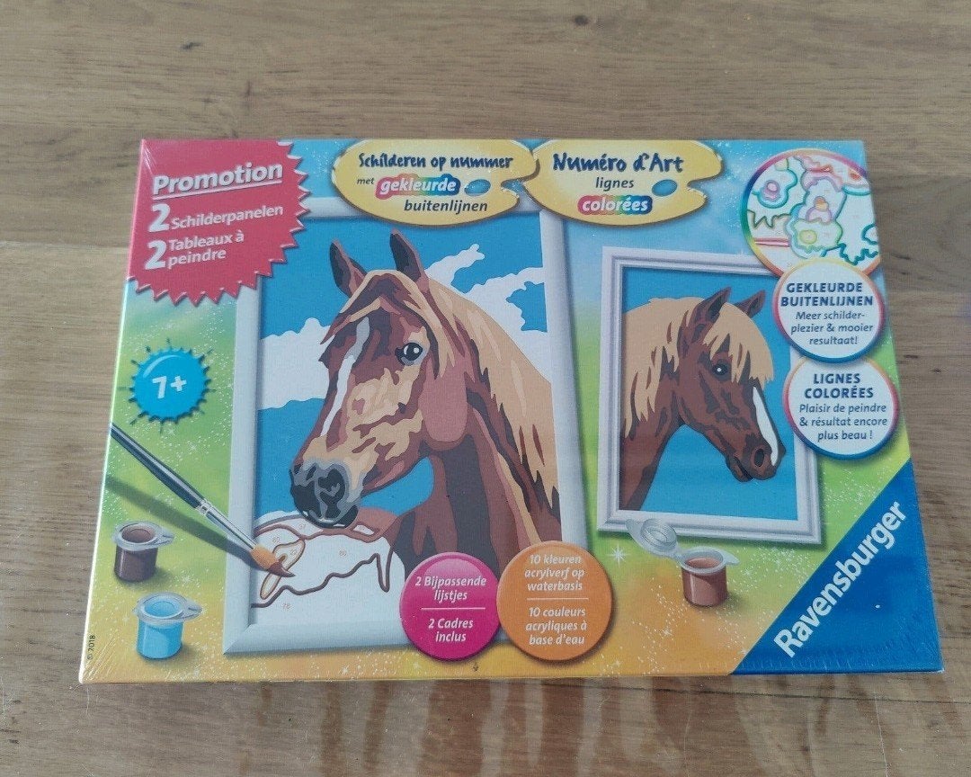 Ravensburger Schilderen op Nummer Paarden (2 panelen), Ophalen of Verzenden