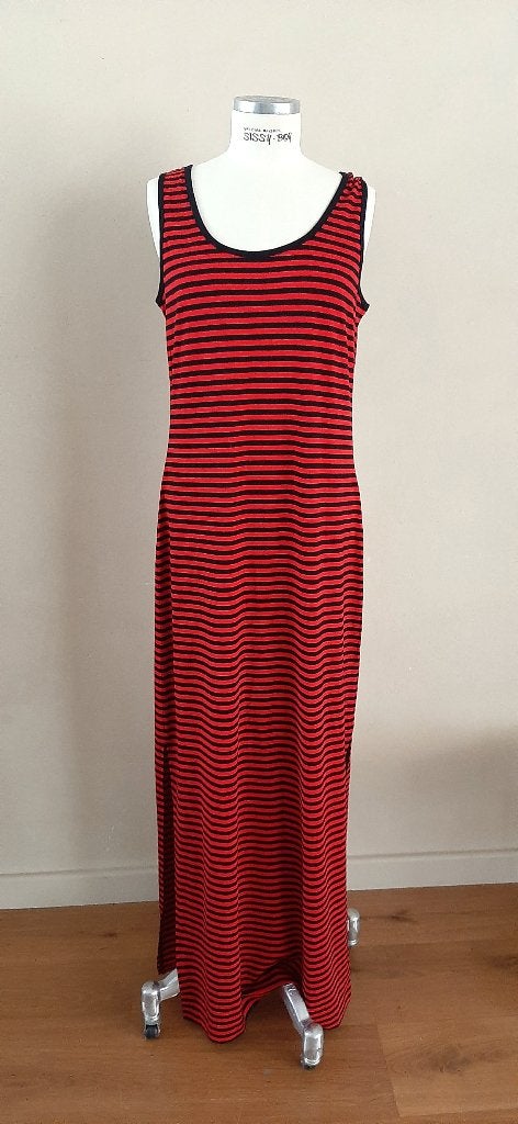 NIEUW, CLAUDIA STRäTER, lange rood/zwarte zomerjurk, mt 42, Maat 42/44 (L), Nieuw, Ophalen of Verzenden, Claudia Sträter