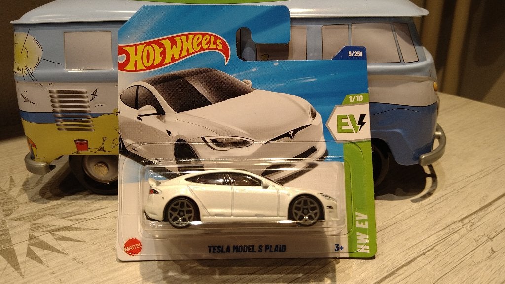Hot Wheels Tesla Model S Plaid HW EV White 1:64, Hobby en Vrije tijd, Modelauto's | Overige schalen, Ophalen of Verzenden, Nieuw