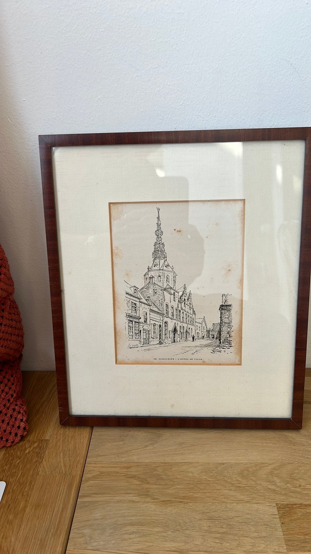 Antieke prent stadhuis Zierikzee, Ophalen of Verzenden