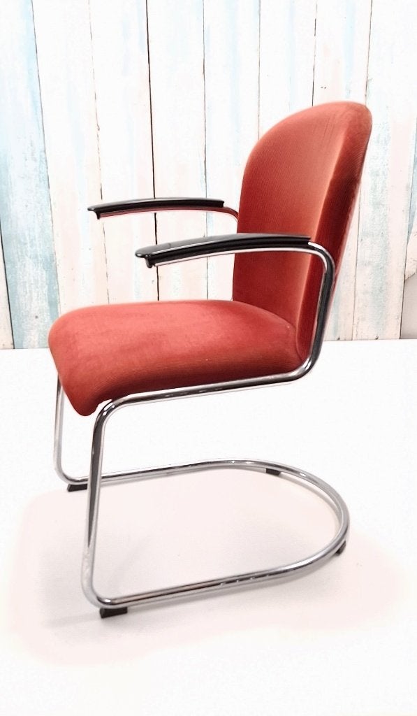 Design Stoel DUTCH ORIGINALS Gispen 413, Ophalen, Gebruikt, Twee, Stof