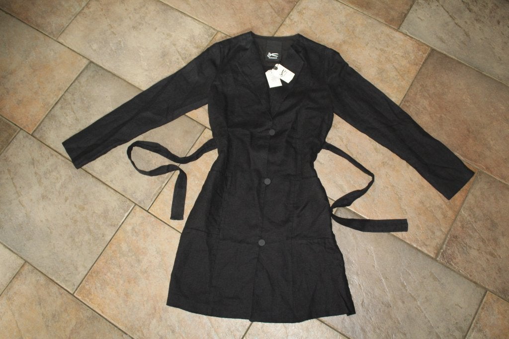Denham jacket linnen/tencel tussen jas mt M met prijskaartje, Maat 38/40 (M), Denham, ., Zwart