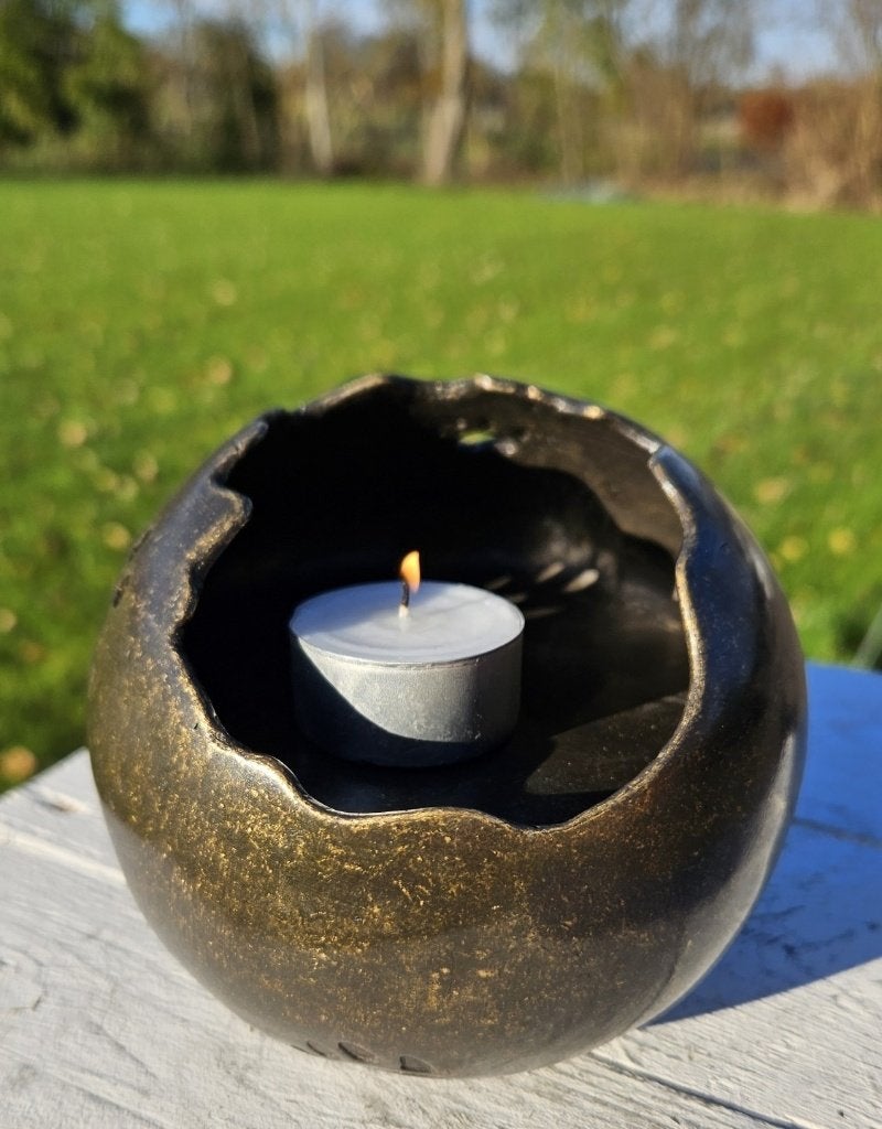 URN MET AFDRUK VAN EEN KATTENPOOT, WAXINEHOUDER / ASURN, Huis en tuin decoratie Marie, Nieuw, Info@huisentuindecoratiemarie.nl