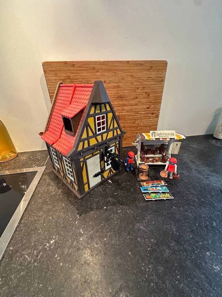 Playmobil 3455 – Middeleeuwse Pottenbakkerij, Gebruikt, Gebouw, Complete set, Historisch
