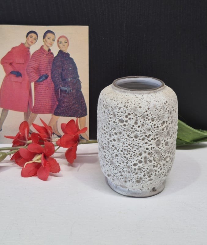 Vintage vaasje met bruisglazuur, Ophalen of Verzenden