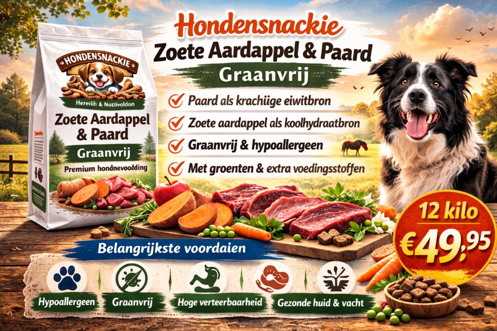 Hondensnackie Zoete Aardappel & Paard Graanvrij 12 kilo, Dieren en Toebehoren, Dierenvoeding, Ophalen of Verzenden, Hond