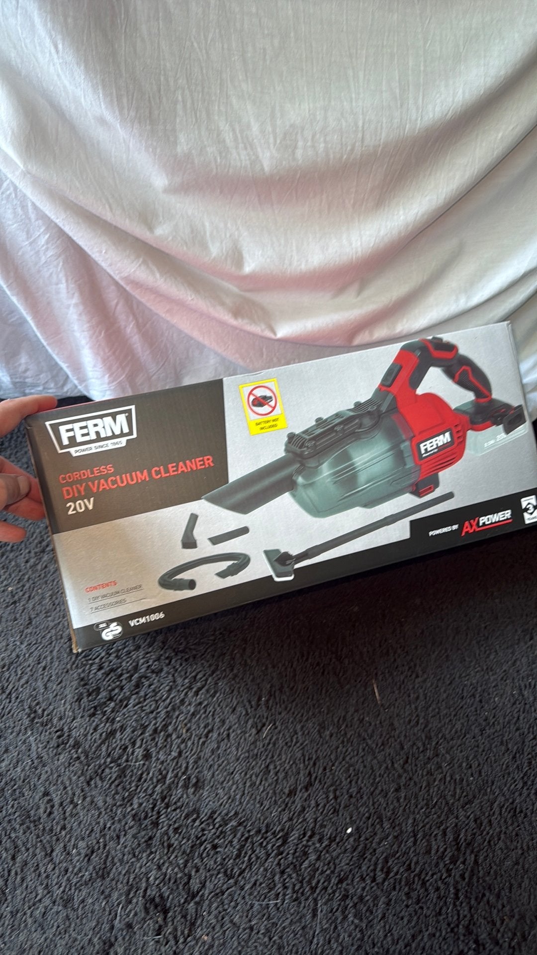 Ferm vacuum cleaner (nieuw in doos), Ophalen of Verzenden, Zo goed als nieuw, Minder dan 700 watt, Haakse handslijpmachine