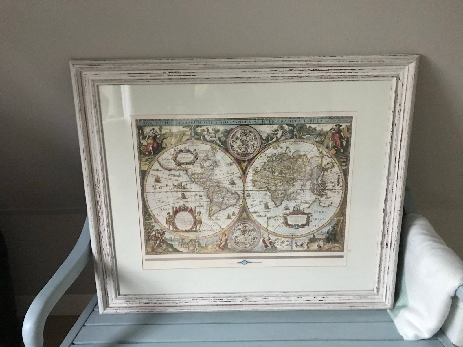 wereldkaart antiek Nova Totius Terrarum Orbis, Antiek en Kunst, Ophalen of Verzenden