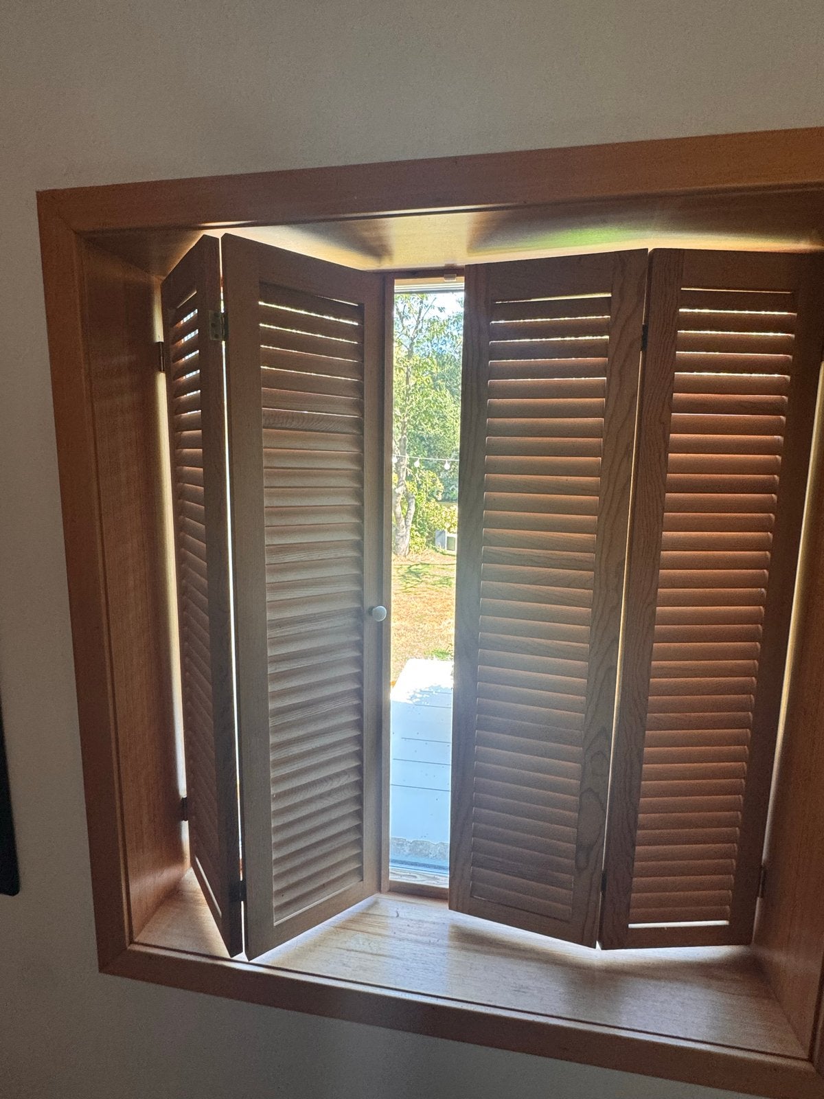 4 setjes houten louvre binnenluikjes voor ramen, Ophalen, Gebruikt, Minder dan 80 cm, Overige typen