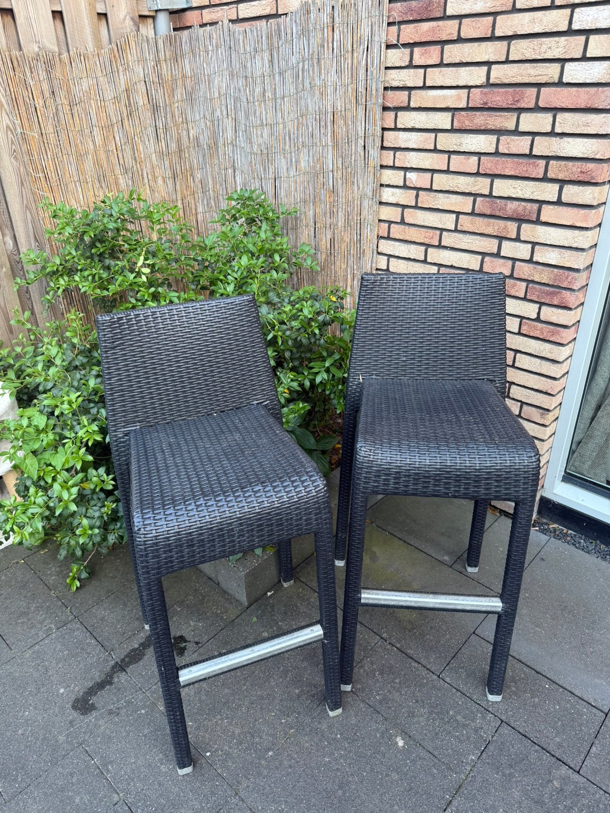 Hoge stoelen antraciet, Tuin en Terras, Tuinstoelen, Ophalen, Zo goed als nieuw, Kunststof
