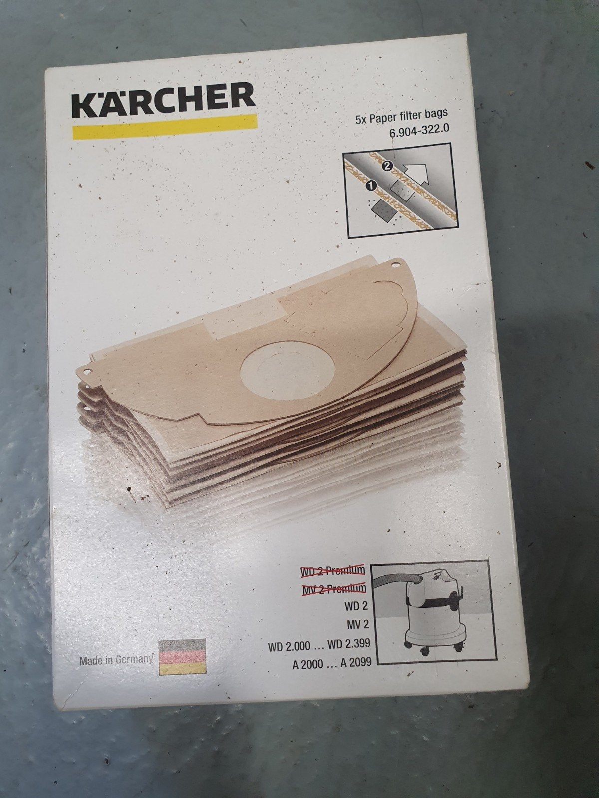 Kärcher papieren filterzakken 6.904-322.0 (5 stuks), Stofzak, Inclusief accessoires, Kärcher, Nieuw