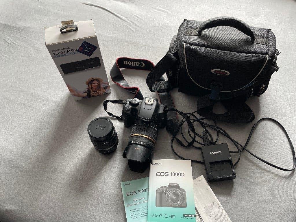 Canon EOS 1000D cameraset met twee lenzen, Spiegelreflex, Canon, Geen optische zoom, Ophalen