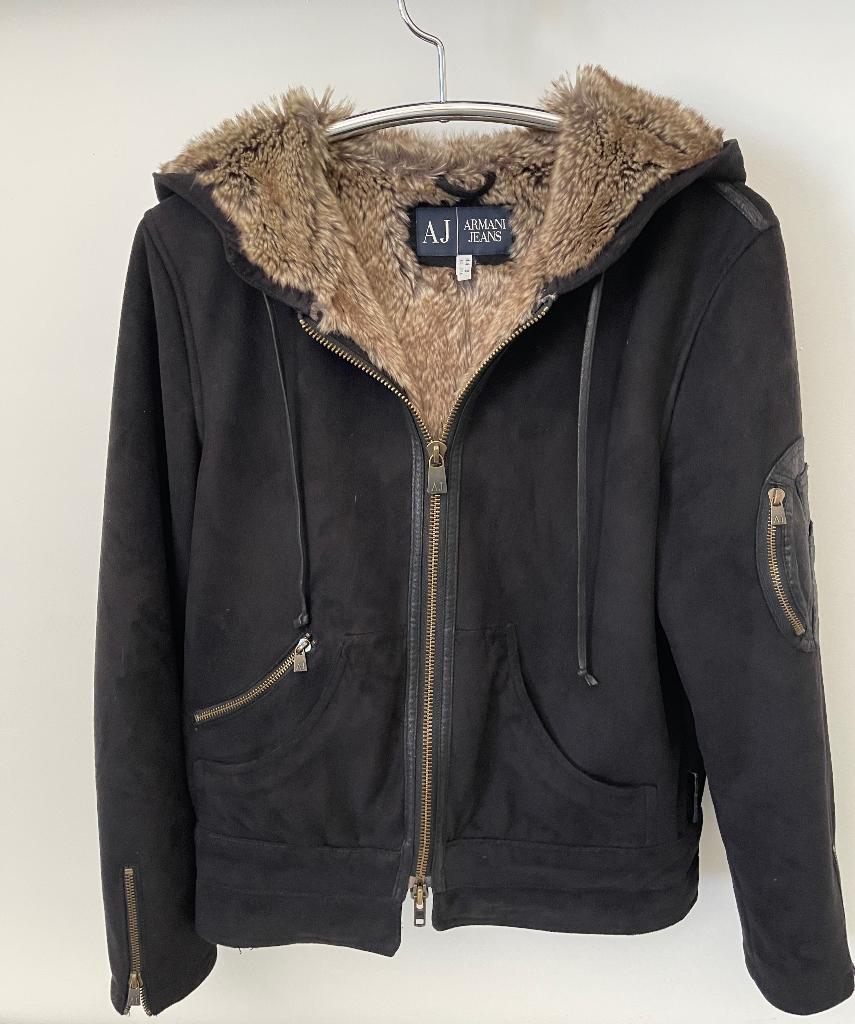 ARMANI JEANS Dames Jacket (Suede met bont), Kleding | Dames, Jassen | Winter, ARMANI JEANS, Zwart, Maat 42/44 (L), Ophalen of Verzenden