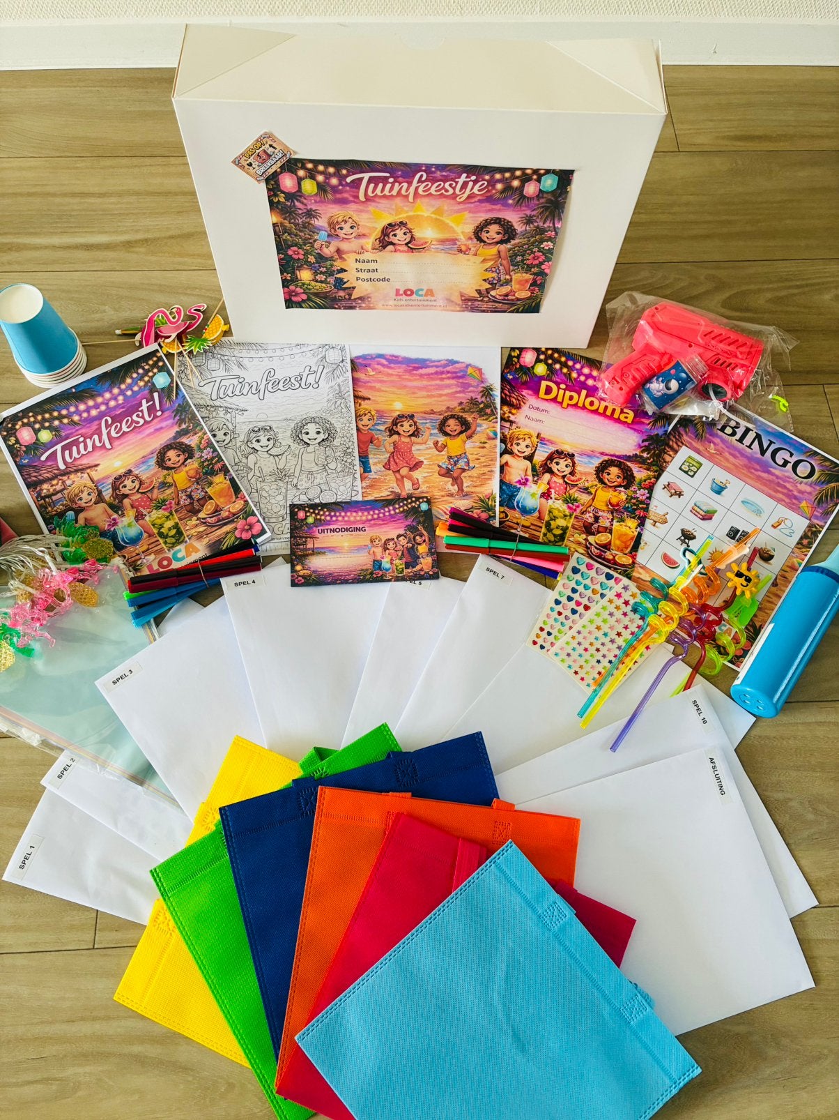 Kinderfeestje - Tuinfeestje - Loca kids entertainment, Ophalen of Verzenden, Nieuw, Feestartikel, Verjaardag