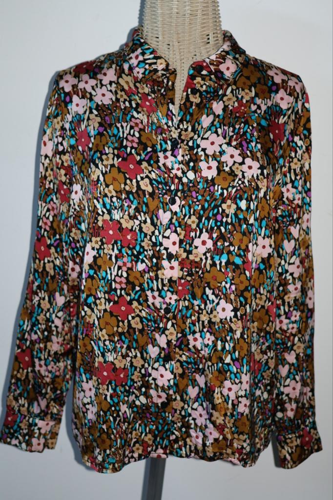 Fabienne Chapot vrolijke bloemen blouse maat 38 / M, NL, Fabienne Chapot, Ophalen of Verzenden, Zo goed als nieuw