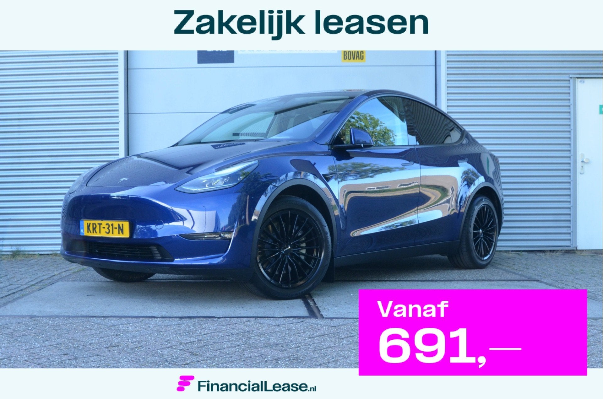 Tesla Model Y Long Range AWD 75 kWh Trekhaak (1.600kg) AutoP, Automaat, 12 maanden, Gebruikt, Blauw