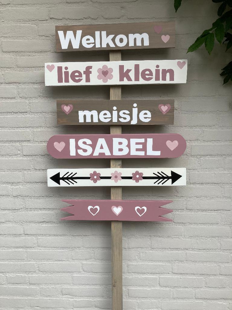geboorte bord meisje, Kinderen en Baby's, Kraamcadeaus en Geboorteborden, Ophalen of Verzenden, Nieuw, Geboortebord