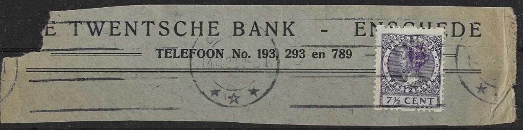 Postzegel met Perfin op poststukje, Postzegels en Munten, Postzegels | Nederland, Verzenden, T/m 1940, Gestempeld