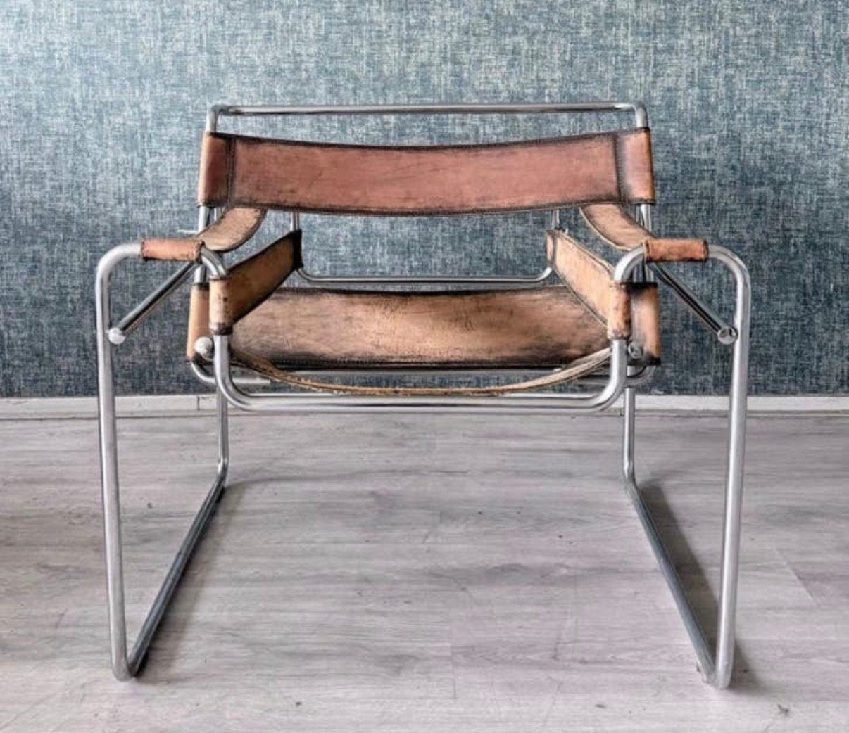 Vintage Marcel Breuer Wassily Chair- Patina, Italy, ca1960s, Ophalen, Gebruikt, -, 75 tot 100 cm