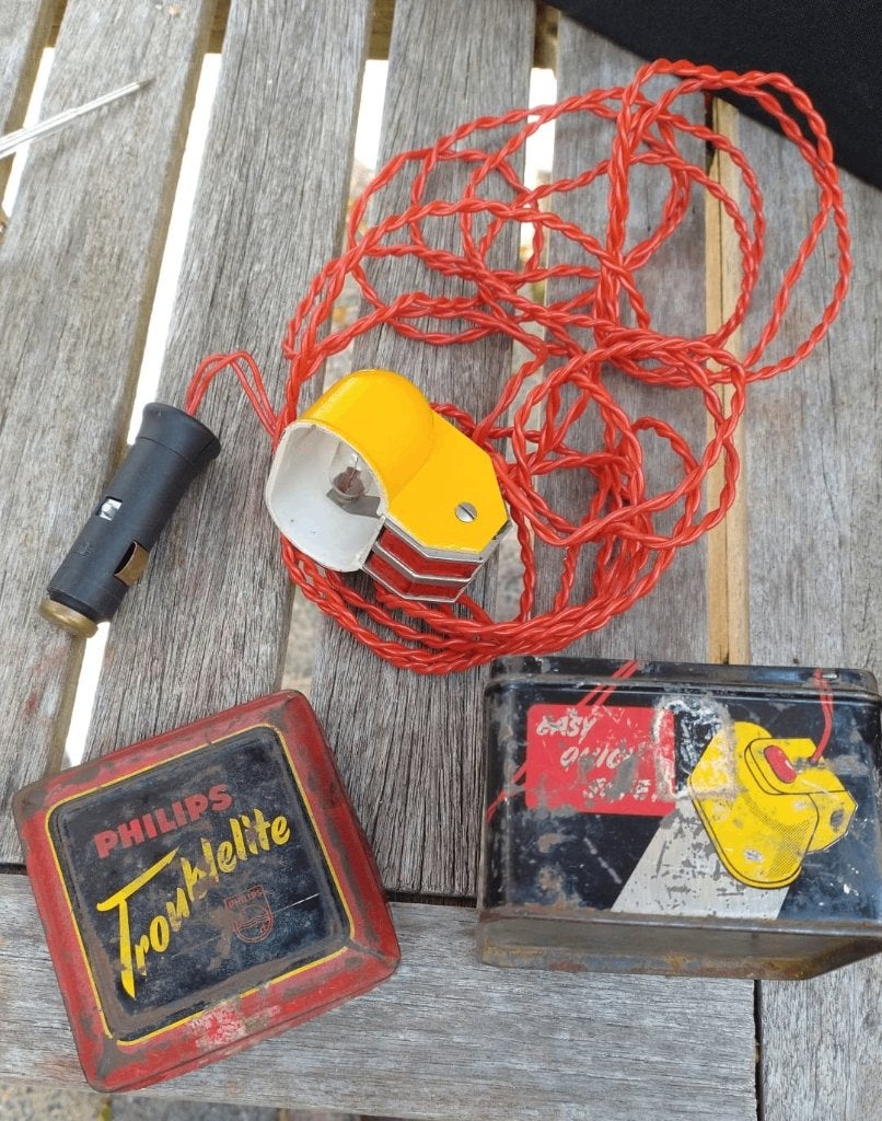 Philips Troublelite lamp uit de jaren '50, in blik, Ophalen