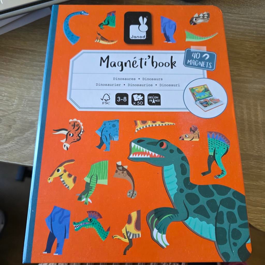 Janod Magneti'book Dinosaurus Magneetboek, Kinderen en Baby's, Speelgoed | Educatief en Creatief, Ophalen of Verzenden, Zo goed als nieuw