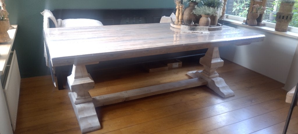 Kloostertafel, Ophalen, Eikenhout, 200 cm of meer, 50 tot 100 cm
