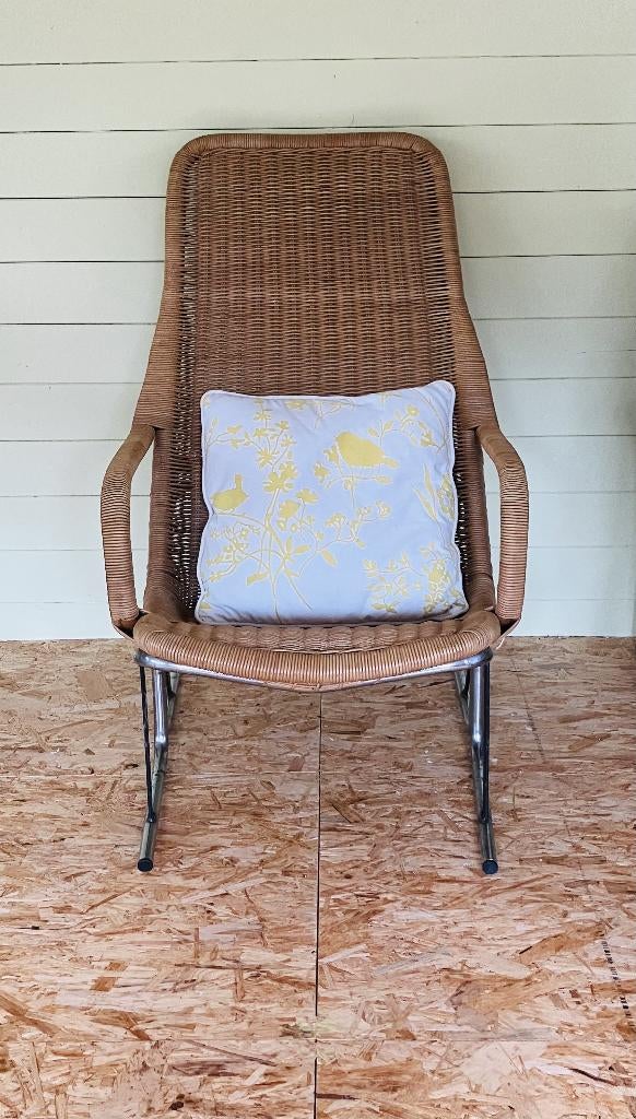 Dirk van Sliedregt Jonkers vintage rotan fauteuil 514C 1961, Ophalen, Gebruikt, 50 tot 75 cm, Riet of Rotan