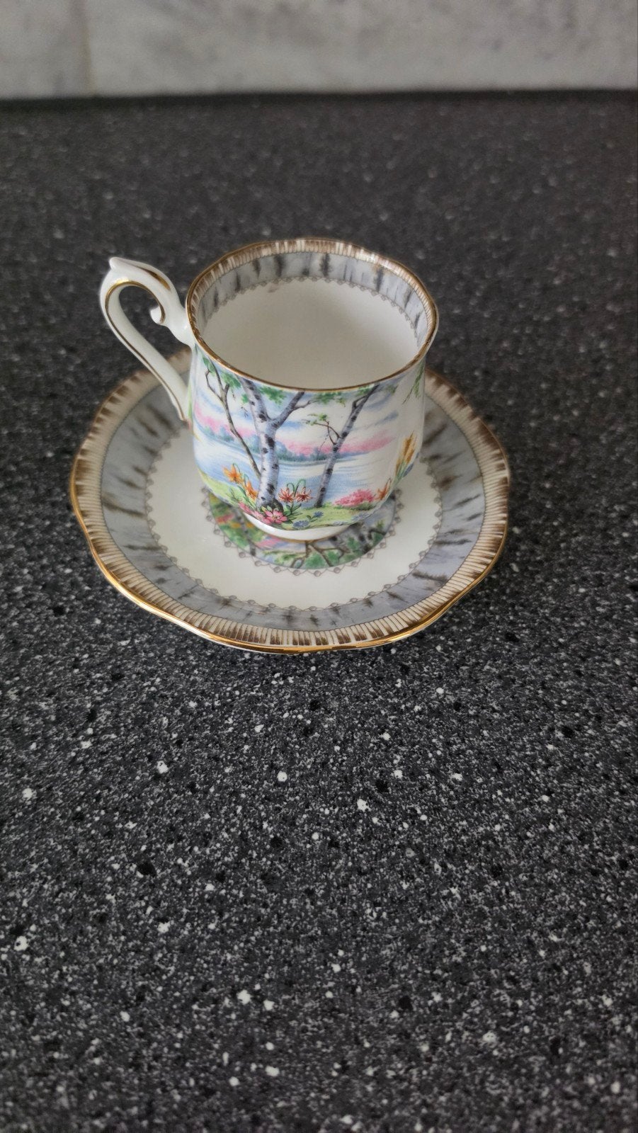Royal Albert Silver Birch espresso kop en schotel, Ophalen of Verzenden