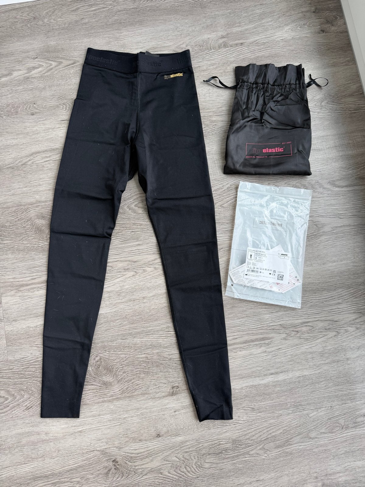 Lipoelastic Lipo Active BB S Legging - Maat S, Maat 36/38 (S), Zwart, Zo goed als nieuw, Legging