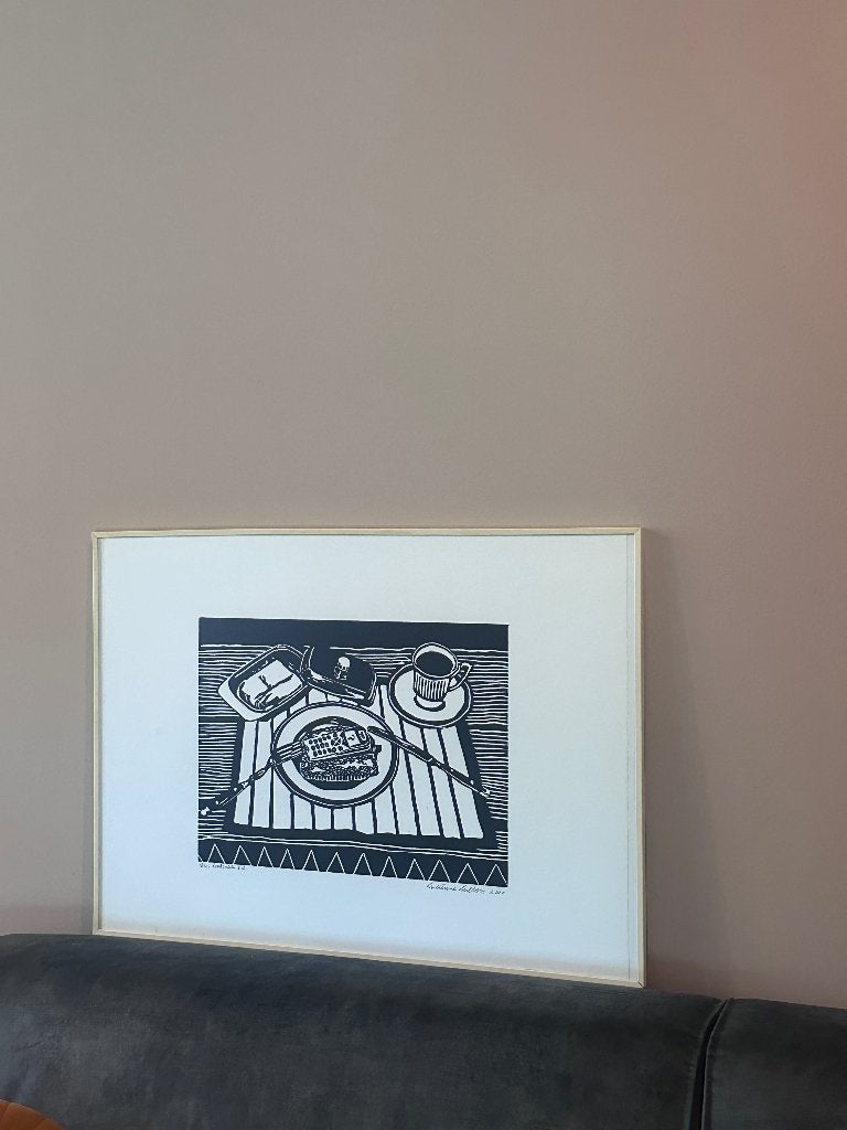 Lucienne Lubbers, originele houtsnede (2000), 13/26, 50x70, Antiek en Kunst, 2000 tot heden, Dagelijks leven, 70 cm, Ophalen of Verzenden