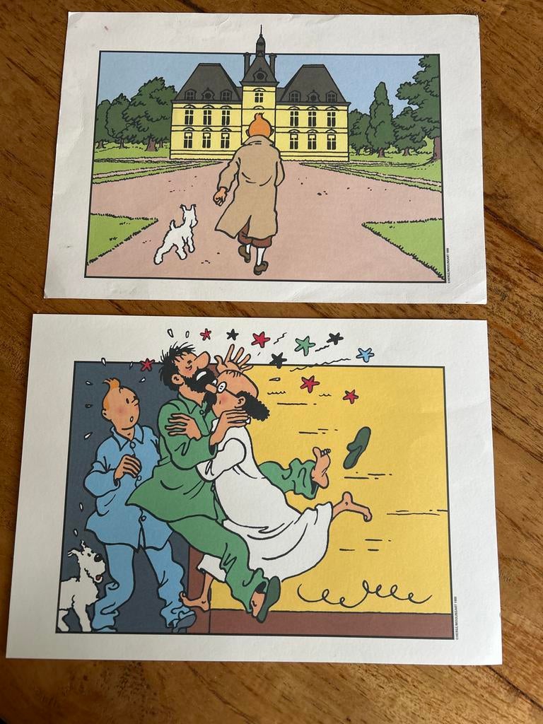 2 Kuifje prints A4 formaat - Hergé Moulinsart 1990, Verzamelen, Posters, A4 of kleiner, Ophalen of Verzenden, Film en Tv, Rechthoekig Staand