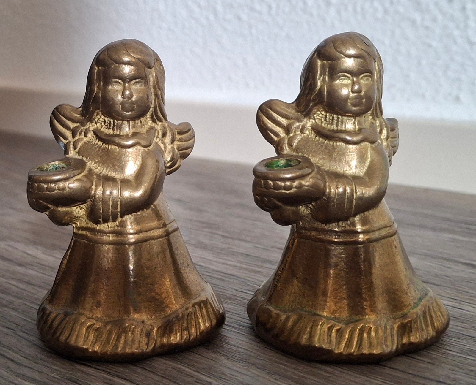 Koperen Engeltjes Kaarsenstandaards (2 stuks), Antiek en Kunst, Antiek | Kandelaars, Ophalen of Verzenden, Koper of Brons
