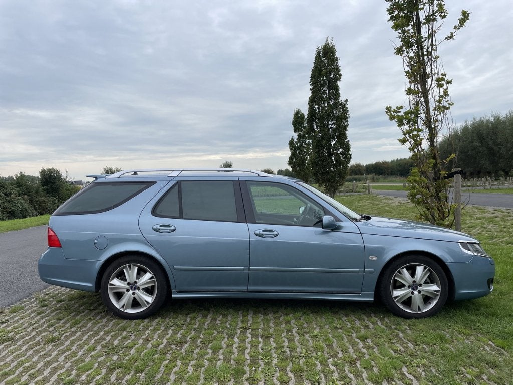 Saab 9-5 2.3 T Sport Estate 2007 Blauw Anniversary Aero, Auto's, Voorwielaandrijving, 1800 kg, Zwart, 2290 cc